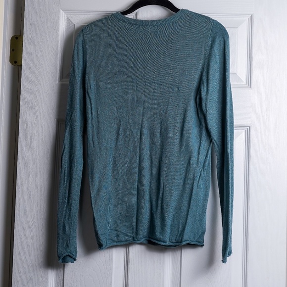 Teal Crewneck Sweater Lightweight - Picture 3 of 5